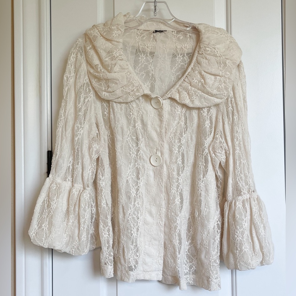 Boutique Cream Lace Jacket/Blazer, GUC